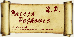 Mateja Pejković vizit kartica